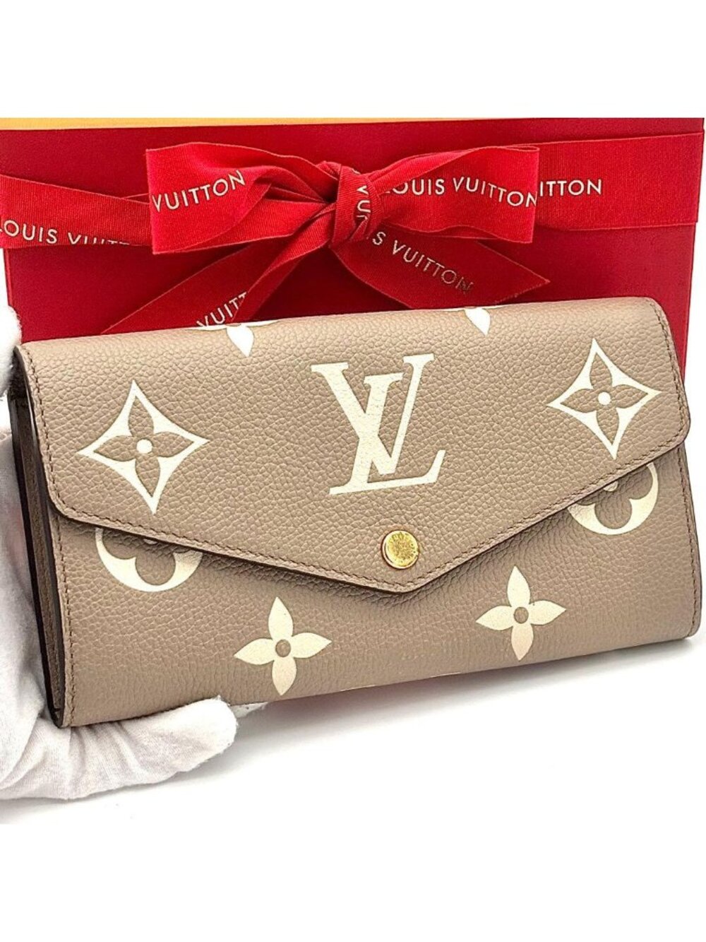 Louis Vuitton Wallet Portefeuille Sarah Bicolor Beige